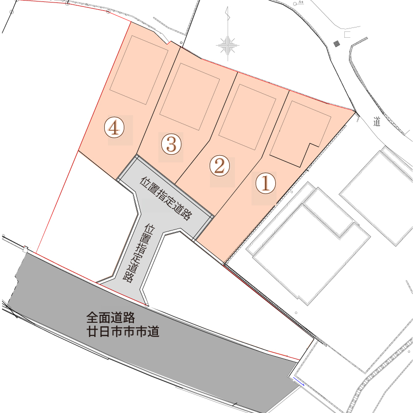 上の浜分譲地区画図-4区画
